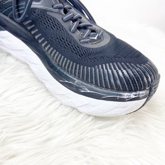 Hoka One One 7.5 Womens Bondi 7 Black White Athletic Running Shoes Sneakers - Picture 8 of 14